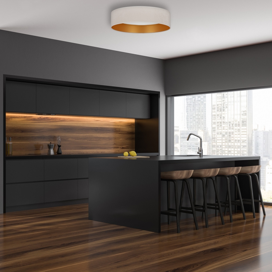 Brilagi - Iluminação de teto LED VELVET LED/12W/230V d. 30 cm 3000K/4000K/6400K cremoso/dourado