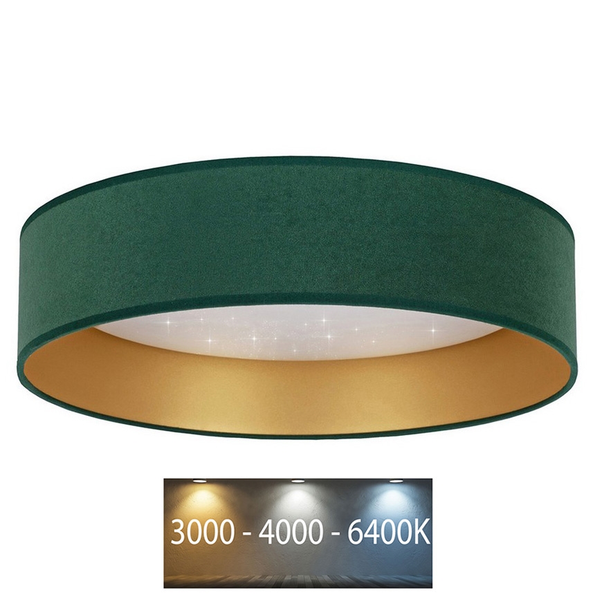 Brilagi - Iluminação de teto LED VELVET STAR LED/24W/230V d. 40 cm 3000K/4000K/6400K verde/dourado