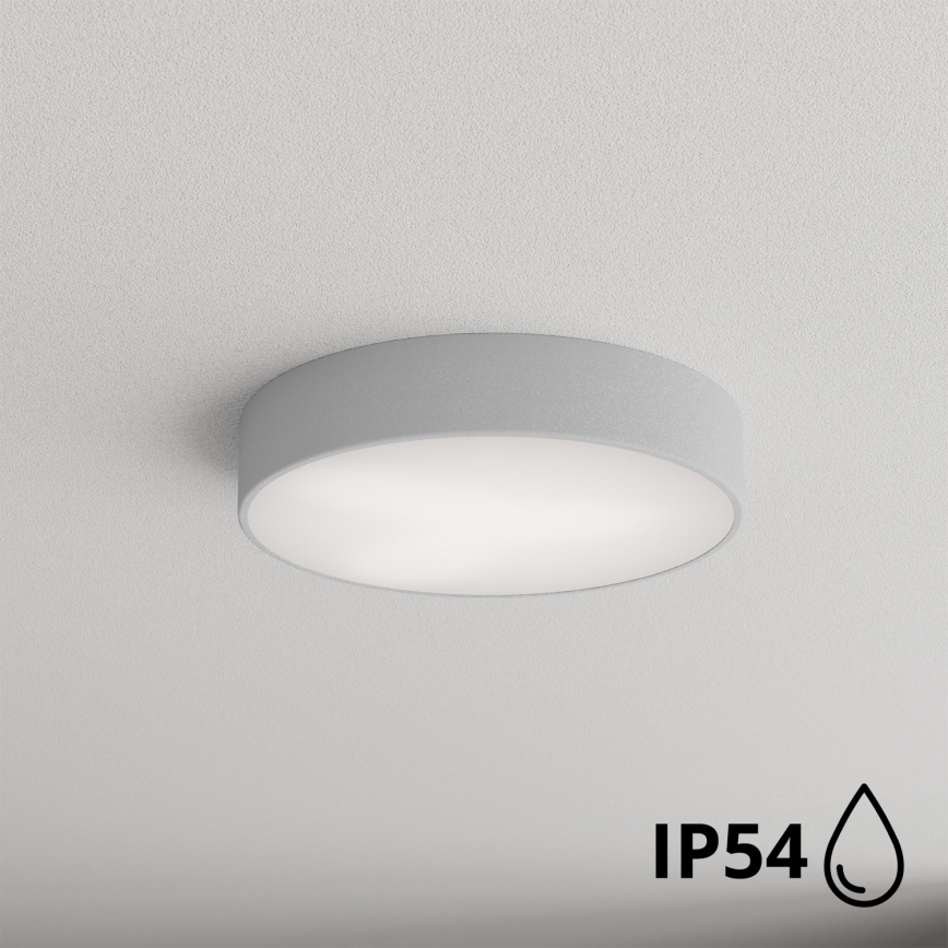 Brilagi - Iluminação de teto para casa de banho CLARE 3xE27/24W/230V diâmetro 40 cm IP54 cinzento