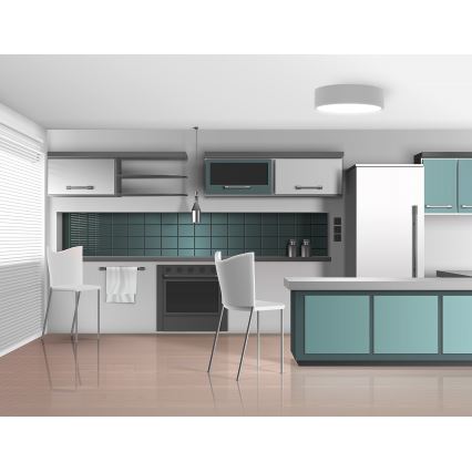 Brilagi - Iluminação de teto para casa de banho CLARE 3xE27/24W/230V diâmetro 40 cm IP54 cinzento