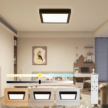 Brilagi - Iluminação de teto para casa de banho LED com regulação FRAME SMART LED/24W/230V 3000-6000K IP44 preto + comando