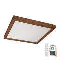 Brilagi - Iluminação de teto para casa de banho LED com regulação WOODY FRAME LED/50W/230V carvalho cereja 60x60 cm 3000-6000K IP44 + comando