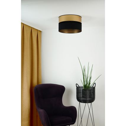 Brilagi - Iluminação de teto ROYAL 1xE27/15W/230V diâmetro 40 cm preto/dourado