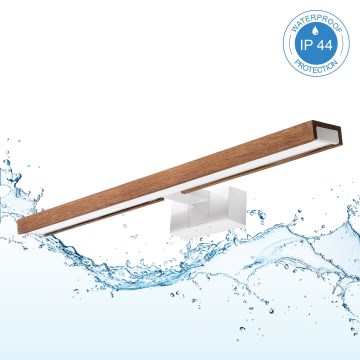 Brilagi - Iluminação LED 3 em 1 para espelho de casa de banho WOODY MIRROR LED/12W/230V 60 cm IP44 branco/carvalho-cerejeira