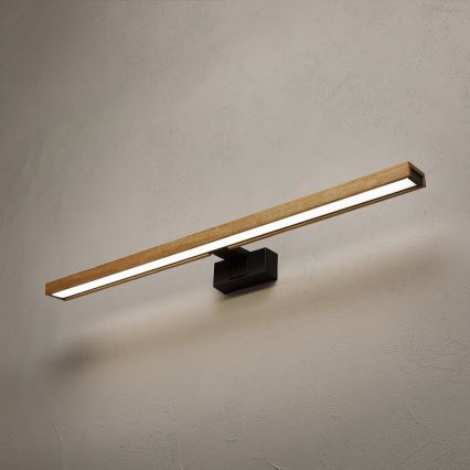 Brilagi - Iluminação LED para espelho de casa de banho 3 em 1 WOODY MIRROR LED/15W/230V 80 cm IP44 preto/carvalho