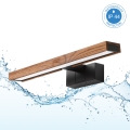 Brilagi - Iluminação LED 3 em 1 para espelho de casa de banho WOODY MIRROR LED/8W/230V 40 cm IP44 preto/carvalho