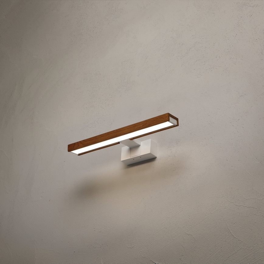 Brilagi - Iluminação LED para espelho de casa de banho 3 em 1 WOODY MIRROR LED/8W/230V 40 cm IP44 branco/carvalho cerejeira