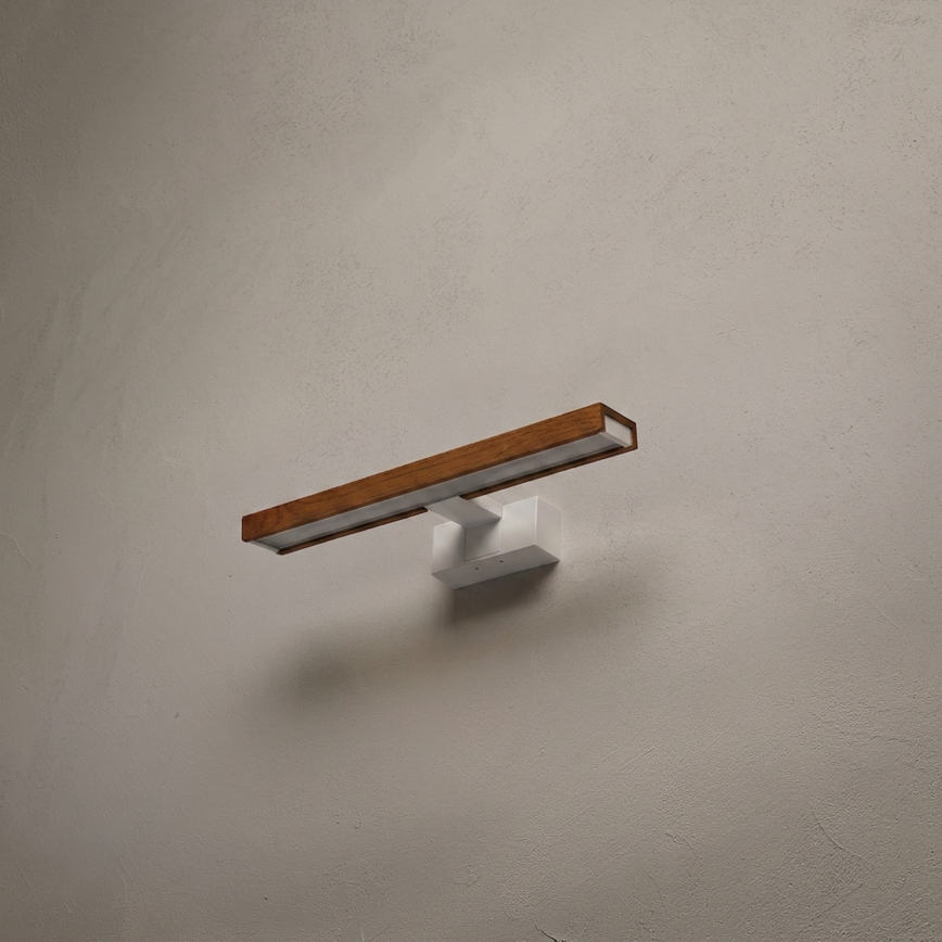 Brilagi - Iluminação LED para espelho de casa de banho 3 em 1 WOODY MIRROR LED/8W/230V 40 cm IP44 branco/carvalho cerejeira