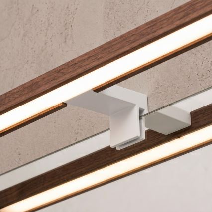 Brilagi - Iluminação LED para espelho de casa de banho 3 em 1 WOODY MIRROR LED/8W/230V 40 cm IP44 branco/carvalho cerejeira