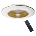 Brilagi - Iluminação LED com regulação e ventoinha AURA LED/38W/230V 3000-6000K dourado + controlo remoto