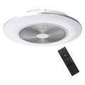 Brilagi - Iluminação LED com regulação e ventoinha AURA LED/38W/230V 3000-6000K prateado + controlo remoto