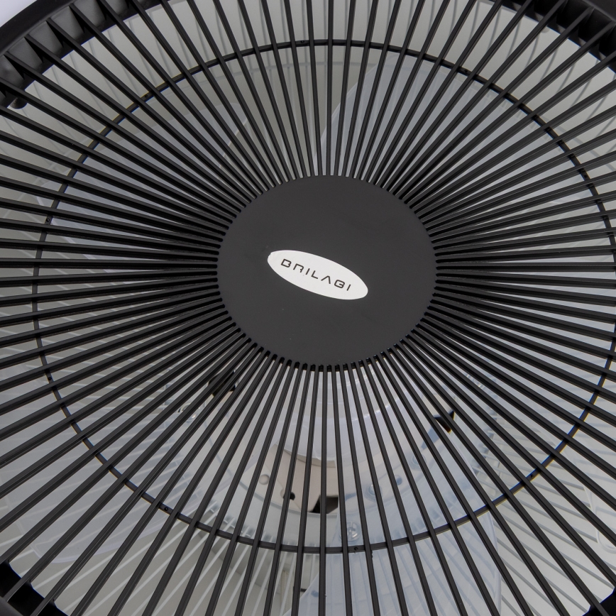 Brilagi - Iluminação LED com regulação e ventoinha AURA LED/38W/230V 3000-6000K preto + controlo remoto