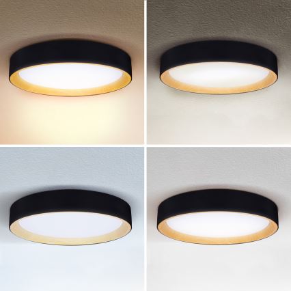 Brilagi - Iluminação de teto LED com regulação LARIOS LED/48W/230V 3000-6500K ø 39 cm preto + comando