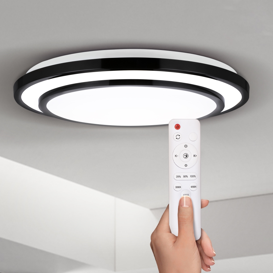 Brilagi - Iluminação de teto LED com regulação LUCIANO LED/48W/230V 3000-6500K ø 39 cm preto + comando