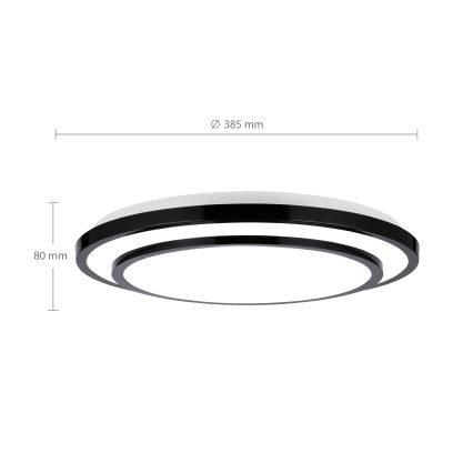 Brilagi - Iluminação de teto LED com regulação LUCIANO LED/48W/230V 3000-6500K ø 39 cm preto + comando