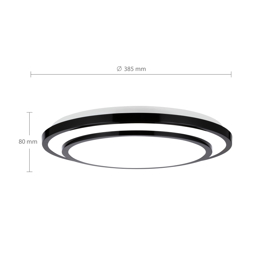 Brilagi - Iluminação de teto LED com regulação LUCIANO LED/48W/230V 3000-6500K ø 39 cm preto + comando