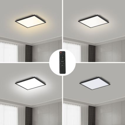 Brilagi - Iluminação de teto LED com regulação SLIMFRAME LED/25W/230V 30x30 cm 3000-6000K preto + comando