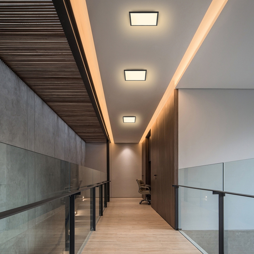 Brilagi - Iluminação de teto LED com regulação SLIMFRAME LED/25W/230V 30x30 cm 3000-6000K preto + comando