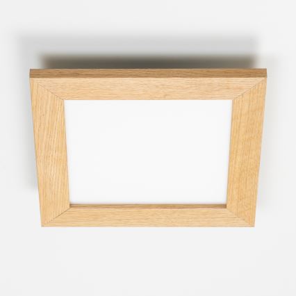 Brilagi - Iluminação de teto LED com regulação SLIMFRAME WOOD LED/25W/230V 34x34 cm 3000-6000K castanho + comando