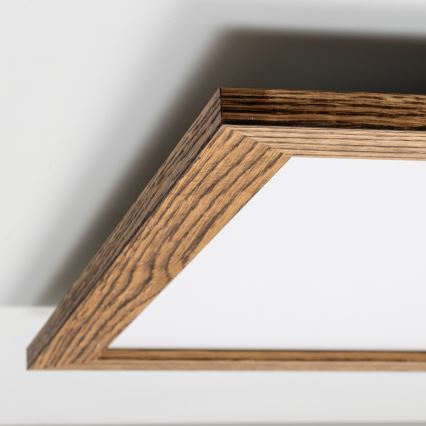 Brilagi - Iluminação de teto LED com regulação SLIMFRAME WOOD LED/58W/230V 64x64 cm 3000-6000K castanho + comando