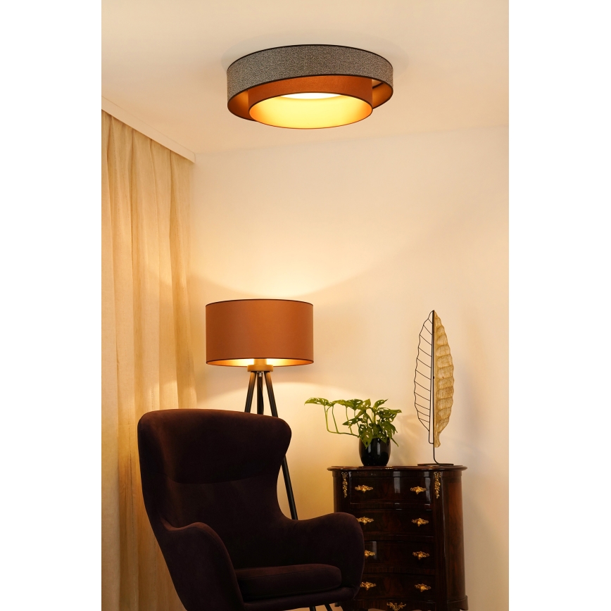 Brilagi - Iluminação de teto LED com regulação VEGAS SHINE LED/24W/230V diâmetro 60 cm 3000/4000/6500K castanho + comando