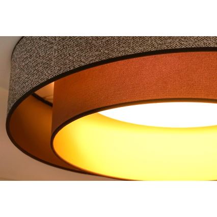 Brilagi - Iluminação de teto LED com regulação VEGAS SHINE LED/24W/230V diâmetro 60 cm 3000/4000/6500K castanho + comando