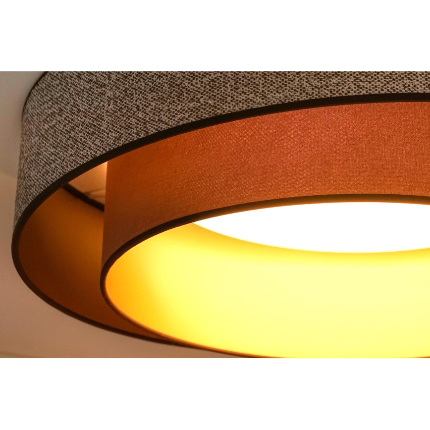 Brilagi - Iluminação de teto LED com regulação VEGAS SHINE LED/24W/230V diâmetro 60 cm 3000/4000/6500K castanho + comando