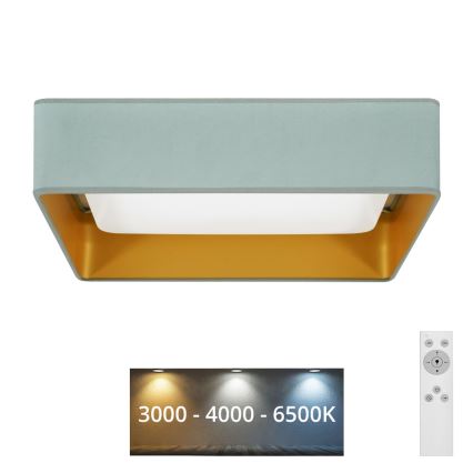 Brilagi - Iluminação de teto LED com regulação VELVET SQUARE LED/24W/230V 3000/4000/6500K + controlo remoto menta
