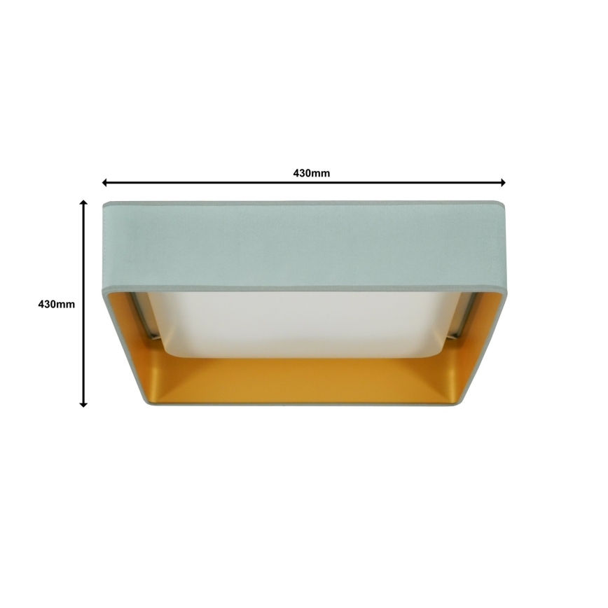 Brilagi - Iluminação de teto LED com regulação VELVET SQUARE LED/24W/230V 3000/4000/6500K + controlo remoto menta