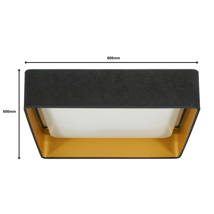 Brilagi - Iluminação de teto LED com regulação VELVET SQUARE SMART LED/36W/230V 2700-6500K Wi-Fi Tuya + controlo remoto cinzento
