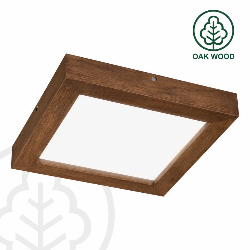 Brilagi - Iluminação de teto para casa de banho LED com regulação WOODY FRAME LED/24W/230V carvalho cereja 30x30 cm 3000-6000K IP44 + comando