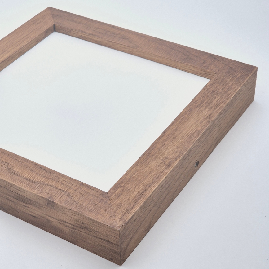 Brilagi - Iluminação de teto para casa de banho LED com regulação WOODY FRAME LED/24W/230V carvalho cereja 30x30 cm 3000-6000K IP44 + comando