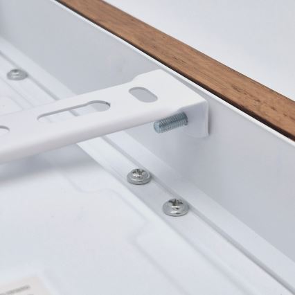 Brilagi - Iluminação de teto para casa de banho LED com regulação WOODY FRAME LED/24W/230V carvalho cereja 30x30 cm 3000-6000K IP44 + comando