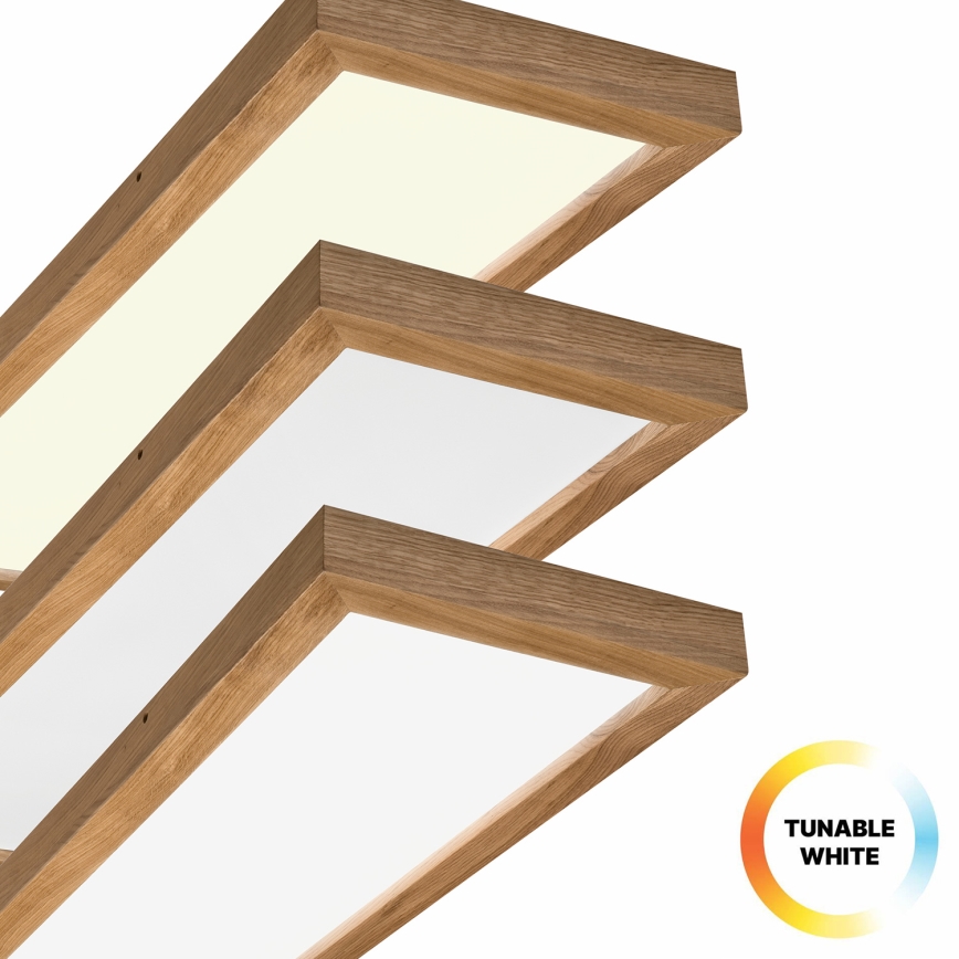 Brilagi - Iluminação de teto para casa de banho LED com regulação WOODY FRAME LED/50W/230V carvalho 120x30 cm 3000-6000K IP44 + comando