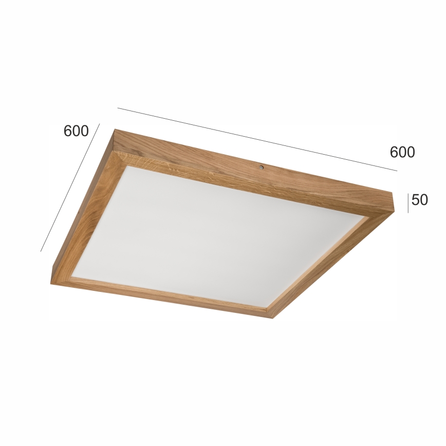 Brilagi - Iluminação de teto para casa de banho LED com regulação WOODY FRAME LED/50W/230V carvalho 60x60 cm 3000-6000K IP44 + comando