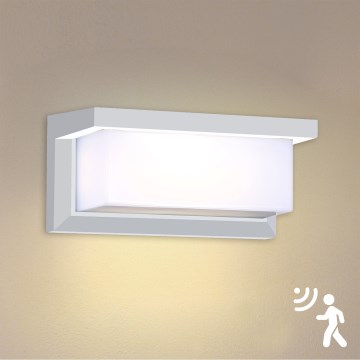 Brilagi - Iluminação LED de parede exterior com sensor BRICKY LED/12W/230V branco IP54