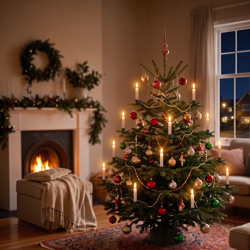 BRILAGI - Iluminação LED para a árvore de Natal 10xLED/10xAAA branca + comando remoto