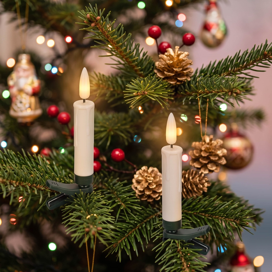 BRILAGI - Iluminação LED para a árvore de Natal 10xLED/10xAAA branca + comando remoto