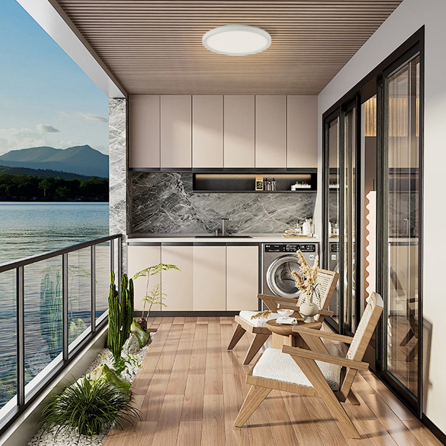 Brilagi - Iluminação de teto para casa de banho LED ULTRA SLIM LED/12W/230V diâmetro 22,5 cm branco IP54