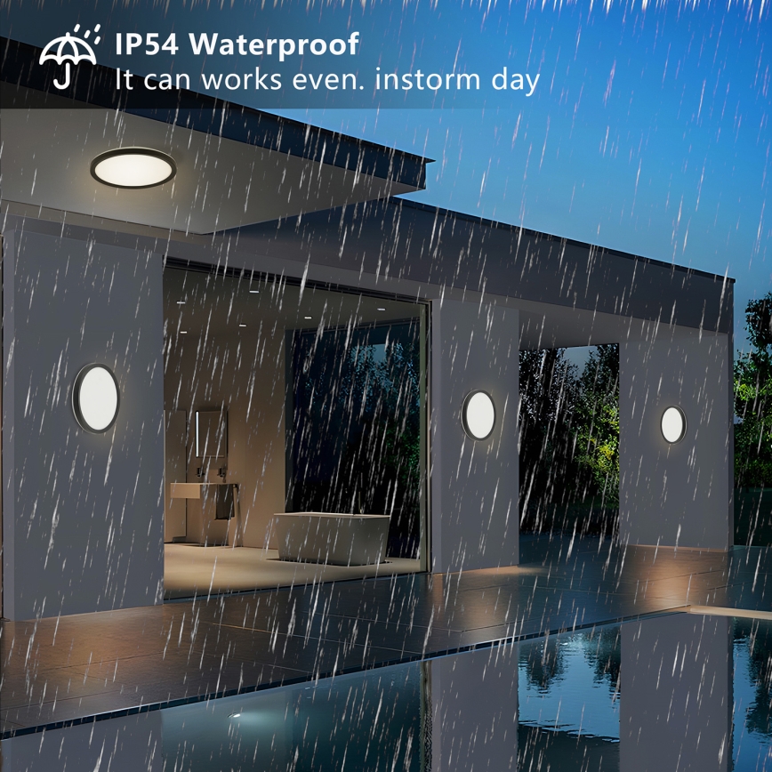 Brilagi - Iluminação de teto para casa de banho LED ULTRA SLIM LED/12W/230V diâmetro 22,5 cm preto IP54