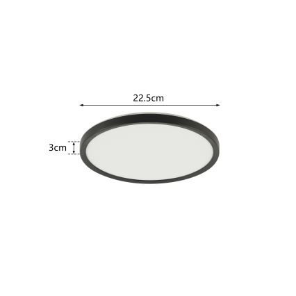 Brilagi - Iluminação de teto para casa de banho LED ULTRA SLIM LED/12W/230V diâmetro 22,5 cm preto IP54