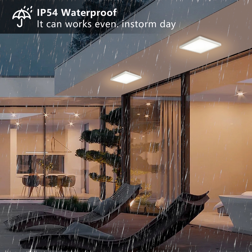 Brilagi - Iluminação de teto para casa de banho LED ULTRA SLIM LED/18W/230V 30x30 cm branco IP54