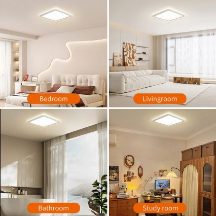 Brilagi - Iluminação de teto para casa de banho LED ULTRA SLIM LED/18W/230V 30x30 cm branco IP54
