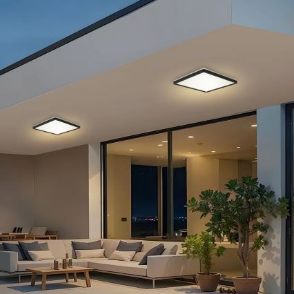 Brilagi - Iluminação de teto para casa de banho LED ULTRA SLIM LED/18W/230V 30x30 cm preto IP54