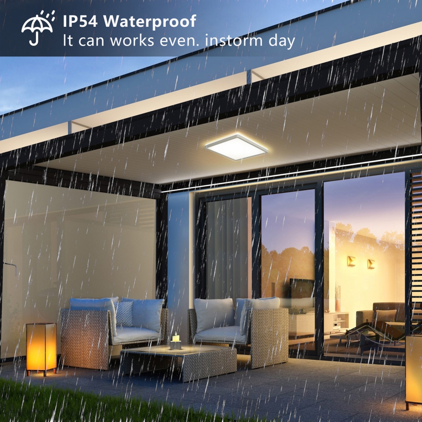 Brilagi - Iluminação de teto para casa de banho LED ULTRA SLIM LED/24W/230V 42x42 cm branco IP54