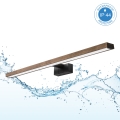 Brilagi - Iluminação LED para espelho de banheiro WOODY MIRROR 3 em 1 LED/15W/230V 80 cm IP44 preto/carvalho nogueira