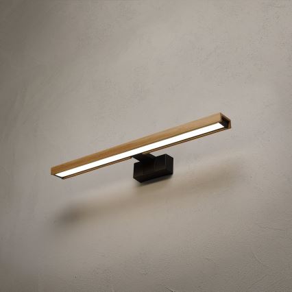 Brilagi - Iluminação LED para espelho de casa de banho 3 em 1 WOODY MIRROR LED/12W/230V 60 cm IP44 preto/carvalho