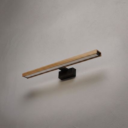 Brilagi - Iluminação LED para espelho de casa de banho 3 em 1 WOODY MIRROR LED/12W/230V 60 cm IP44 preto/carvalho