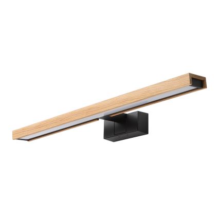 Brilagi - Iluminação LED para espelho de casa de banho 3 em 1 WOODY MIRROR LED/12W/230V 60 cm IP44 preto/carvalho