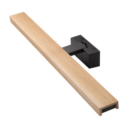 Brilagi - Iluminação LED para espelho de casa de banho 3 em 1 WOODY MIRROR LED/12W/230V 60 cm IP44 preto/carvalho